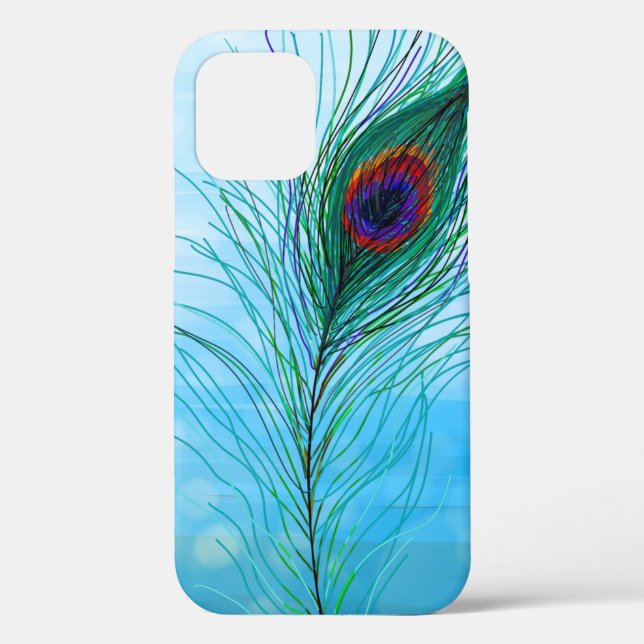 Hand drawn Peacock Feathers   Case-Mate iPhone Case (Back)