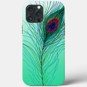 Hand drawn Peacock Feathers iPhone 13 Pro Max Case