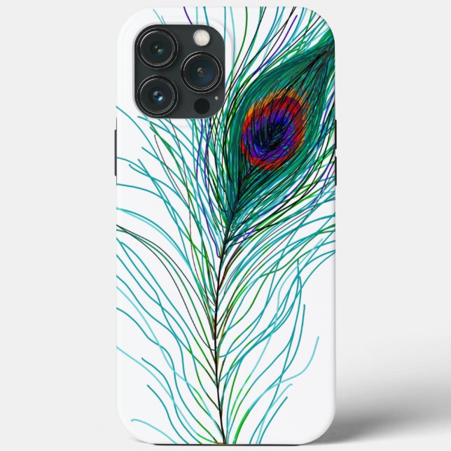 Hand drawn Peacock Feathers   Case-Mate iPhone Case (Back)