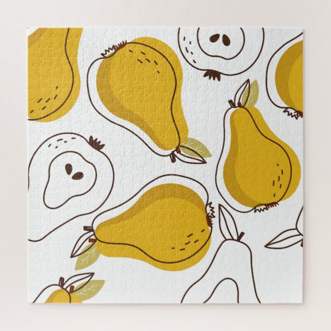 Hand Drawn Pears Decorative Wallpaper Jigsaw Puzzle (Vertical)