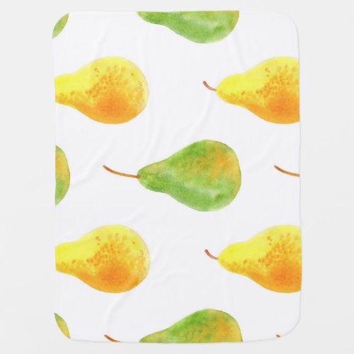 Hand_drawn pears watercolor food picture baby blanket