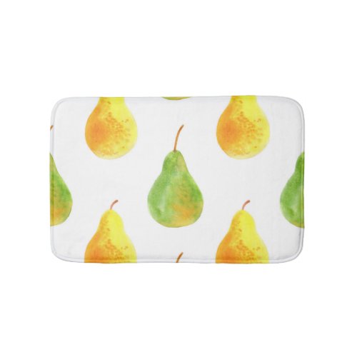 Hand_drawn pears watercolor food picture bath mat