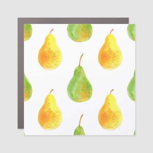 Hand_drawn pears watercolor food picture car magnet