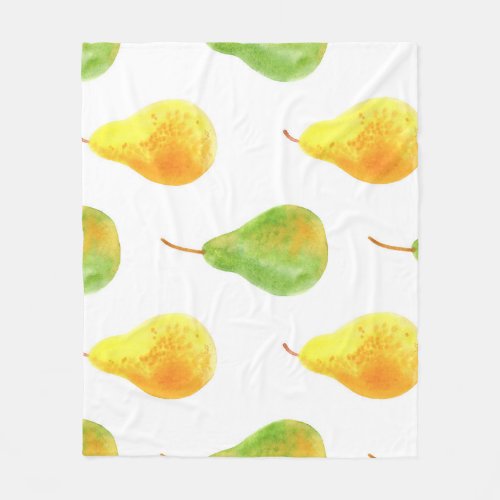 Hand_drawn pears watercolor food picture fleece blanket