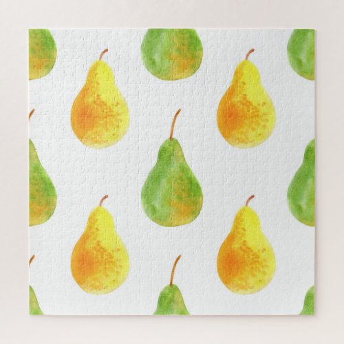 Hand_drawn pears watercolor food picture jigsaw puzzle