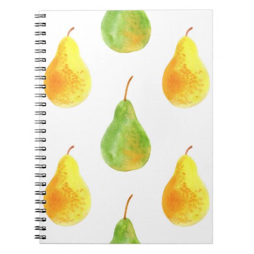 Hand_drawn pears watercolor food picture notebook