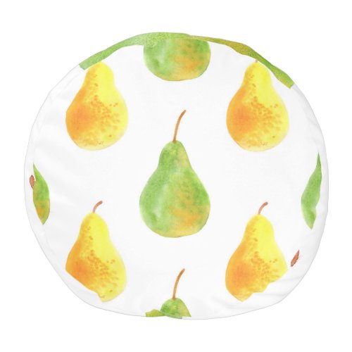Hand_drawn pears watercolor food picture pouf