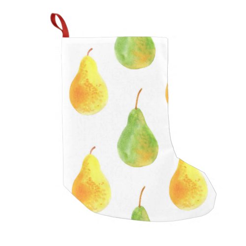Hand_drawn pears watercolor food picture small christmas stocking