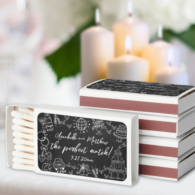 Hand Drawn Perfect Match Chalk Whimsical Wedding (Hand Drawn Perfect Match Chalk Whimsical Wedding)