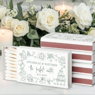 Hand Drawn Perfect Match Green Whimsical Wedding
