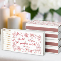 Hand Drawn Perfect Match Red Whimsical Wedding