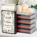 Hand Drawn Perfect Match Vintage Whimsical Wedding<br><div class="desc">Personalized Vertical Hand-Drawn Quirky Handwritten Whimsical Wedding Matchboxes. These adorable matchboxes are designed in a vertical layout, making them a unique and stylish favor for weddings, engagement parties, or bridal showers. The phrase "The Perfect Match!" is elegantly displayed at the center in a playful font, with the bride and groom's...</div>