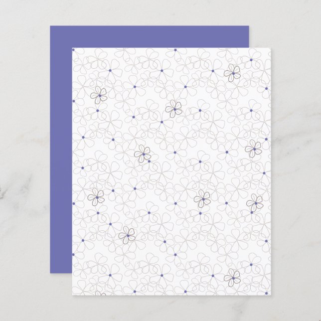 Hand-drawn Periwinkle Flowers Scrapbook Paper (Front/Back)