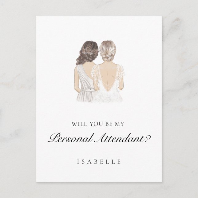 Hand drawn Personal Attendant Proposal Postcard (Front)