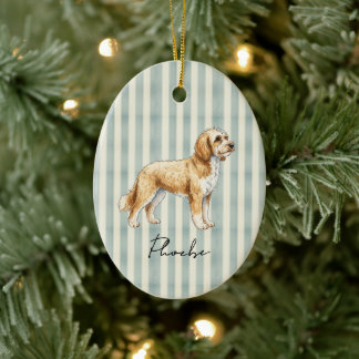 Hand Drawn Pet Portrait Sketch Golden Doodle Ceramic Ornament