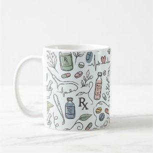 Hand-Drawn Pharmacy Doodle Mug   Modern Wellness P