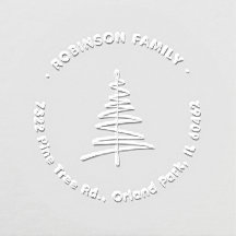 Hand-drawn Pine Tree Custom Family Return Address
