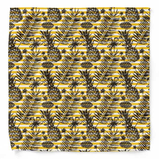 Hand Drawn Pineapples Bandana (Front)