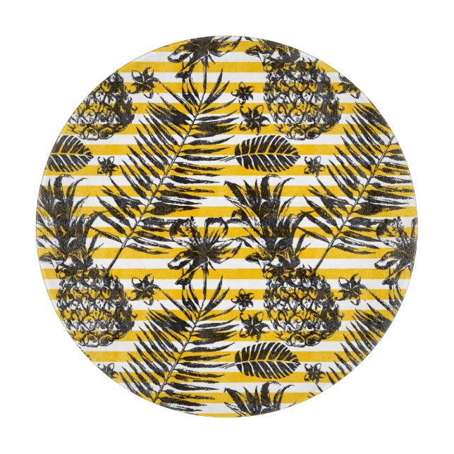 Hand Drawn Pineapples Cutting Board (Front)