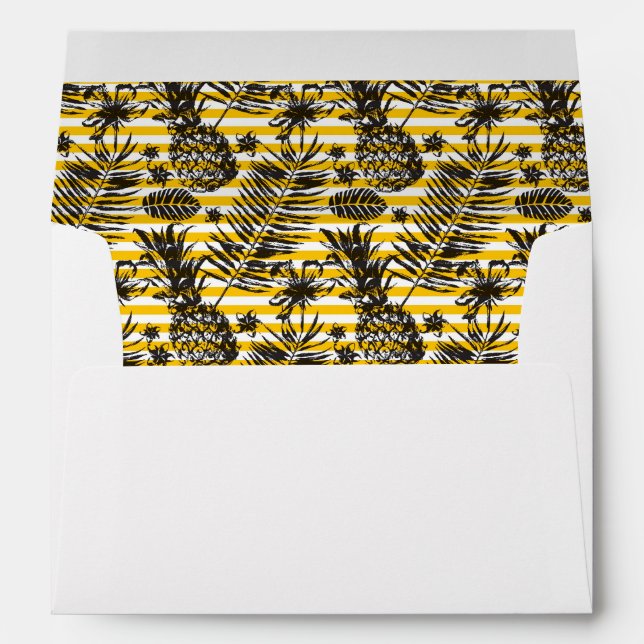 Hand Drawn Pineapples Envelope (Back (Bottom))