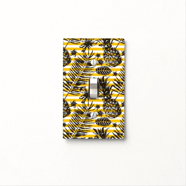 Hand Drawn Pineapples Light Switch Cover (In Situ)