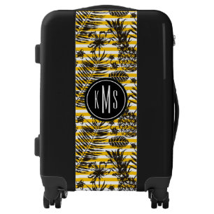 Hand Drawn Pineapples   Monogram Luggage