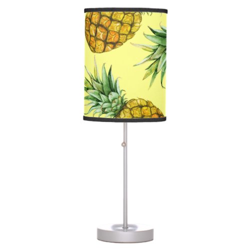 Hand Drawn Pineapples Watercolor Seamless Table Lamp