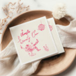 Hand Drawn Pink Coastal Cow Girl 21st Birthday  Napkins<br><div class="desc">As you see this unique and elegant birthday cow girl has a well designed template. With vivid pink hand drawn cow cocktail girl with champagne glass bottle and glass and hanging disco ball. And whimsical hand written red CHEERS TO TWENTY ONE. All on cream background . Which you can customize...</div>