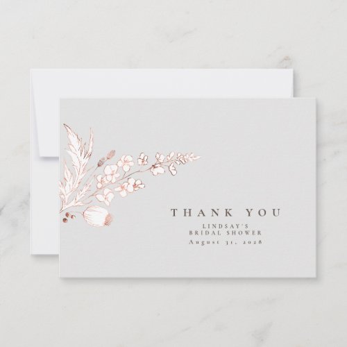 Hand_drawn Pink Gold Wildflowers Elegant Thank You