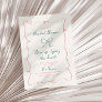 Hand Drawn Pink Green Frame Ribbon Bridal Shower Invitation