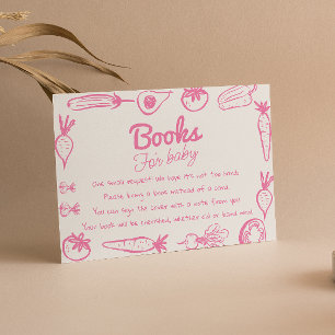 Hand Drawn Pink Locally Grown Girl Book Request Enclosure Card