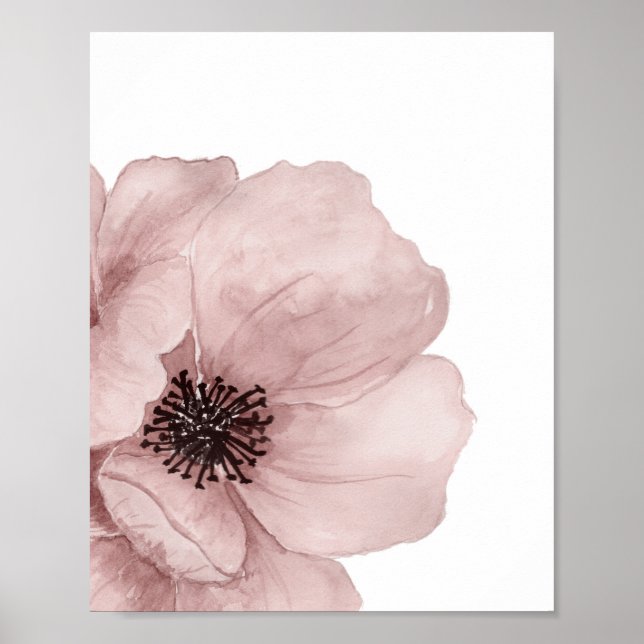 Hand Drawn Pink Poppy Poster (Front)