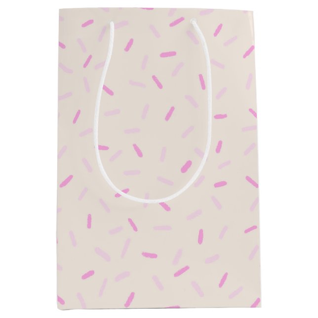 Hand Drawn Pink Sprinkles Medium Gift Bag (Front)