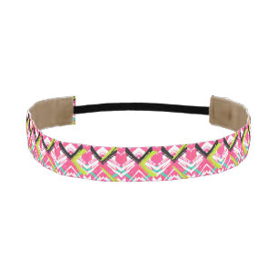 Hand Drawn Pink Zig Zag Pattern Athletic Headband