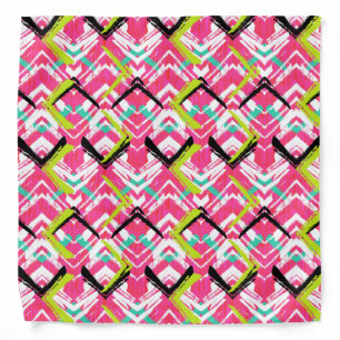 Hand Drawn Pink Zig Zag Pattern Bandana