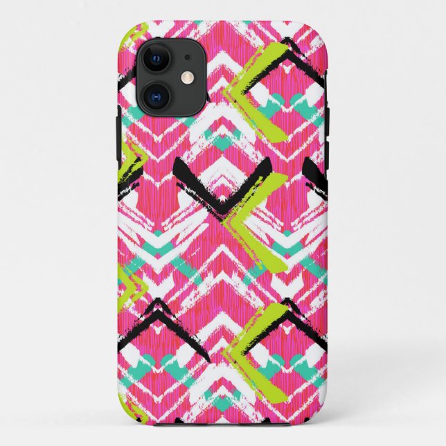 Hand Drawn Pink Zig Zag Pattern Case-Mate iPhone Case (Back)