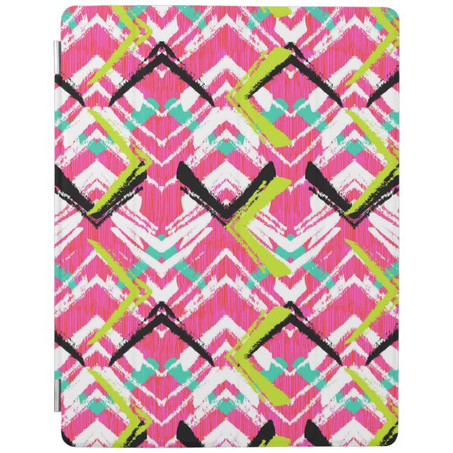 Hand Drawn Pink Zig Zag Pattern iPad Smart Cover (Front)