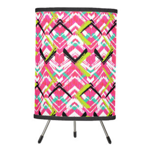 Hand Drawn Pink Zig Zag Pattern Tripod Lamp