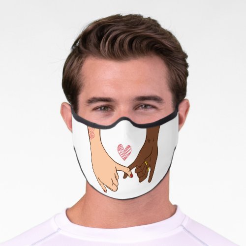 Hand drawn pinky swear pinky promise concept premium face mask