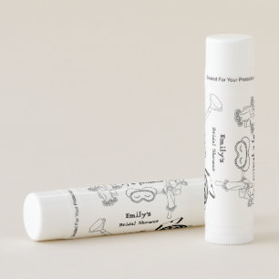 Hand Drawn Pj And Prosecco Bridal Shower Lip Balm