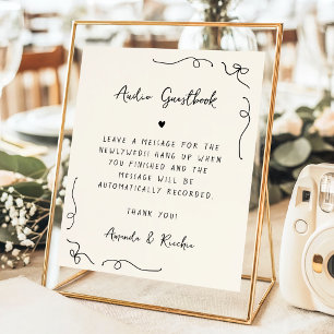 Hand Drawn Playful Audio Guestbook Wedding Sign