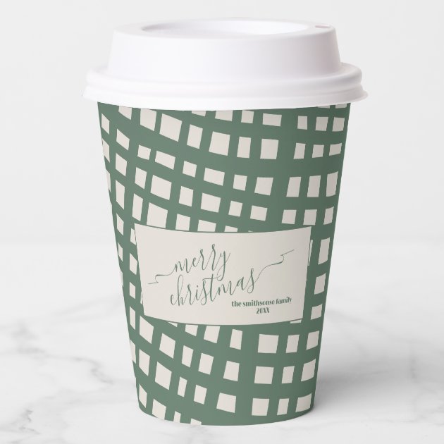 Hand Drawn Poinsettia Pattern Paper Cups