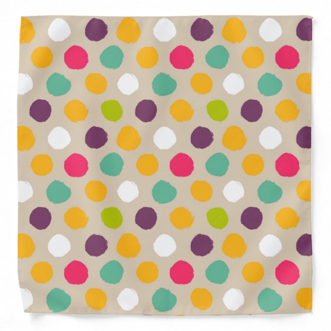 Hand-drawn polka dot pattern bandana (Front)