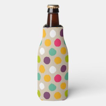Hand-drawn Polka Dot Pattern Bottle Cooler by trendzilla at Zazzle