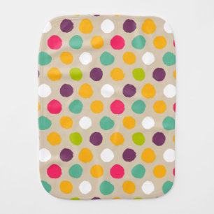 Hand-drawn polka dot pattern burp cloth