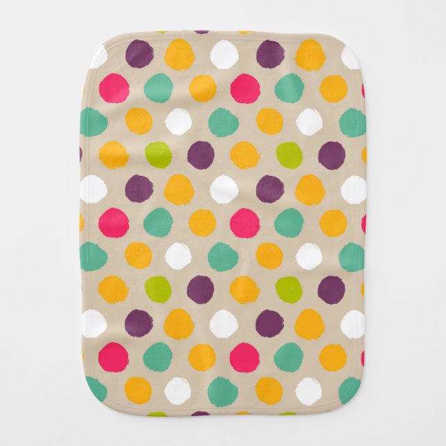 Hand-drawn polka dot pattern burp cloth (Front)