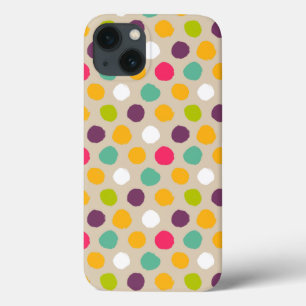 Hand-drawn polka dot pattern iPhone 13 case