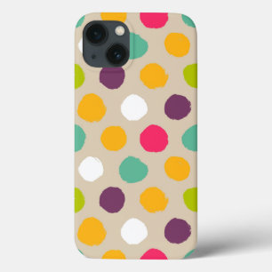 Hand-drawn polka dot pattern iPhone 13 case