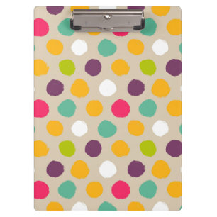 Hand-drawn polka dot pattern clipboard