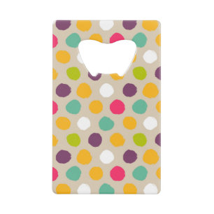Hand-drawn polka dot pattern credit card bottle opener